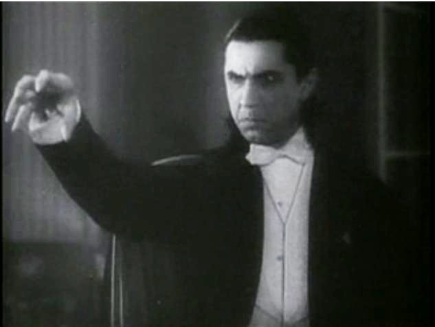 Actorul Bela Lugosi in rolul vampirului Dracula, din Transilvania
